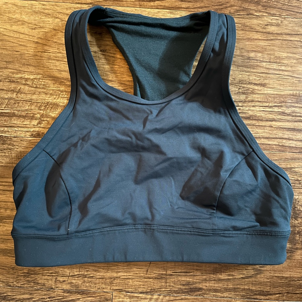 Lululemon navy sports bra with back pocket, size 6